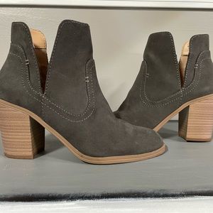 Express Gray Faux Suede Bootie